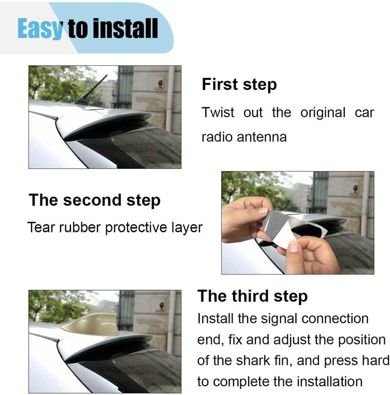 LHDOS Car Shark Fin Antenna Cover, Plastic Automotive Signal Roof Aerial Base Cover with Adhesive Tape, Universal Vehicle Decorative Replacement Accessories for Car Truck SUV (Beige) - Image 4